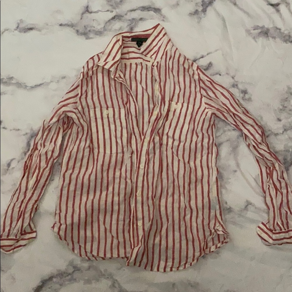 Lauren Jeans Company linen stripped shirt